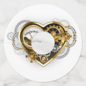 マノメーター付きのスチームパンクハート ワイングラスタグ (裏面)