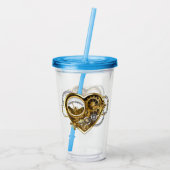 マノメーター付きスチームパンクハート アクリルタンブラー (裏面)