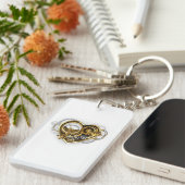 マノメーター付きスチームパンクハート キーホルダー (正面右)