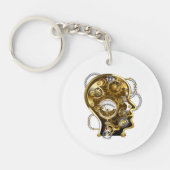 マノメーター付きスチームパンクハート キーホルダー (正面)