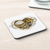 マノメーター付きスチームパンクハート コースター (左側)