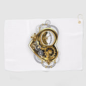 マノメーター付きスチームパンクハート ゴルフタオル (横)