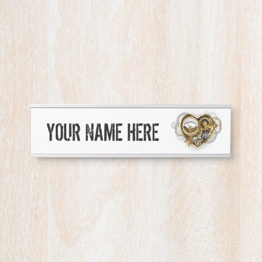 マノメーター付きスチームパンクハート サインプレート (正面)