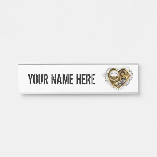 マノメーター付きスチームパンクハート サインプレート (正面)