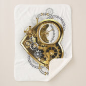 マノメーター付きスチームパンクハート シェルパブランケット (正面)