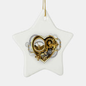 マノメーター付きスチームパンクハート セラミックオーナメント (右)