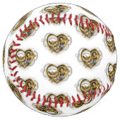 マノメーター付きスチームパンクハート ソフトボール (正面左)