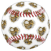 マノメーター付きスチームパンクハート ソフトボール (裏面)