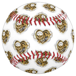 マノメーター付きスチームパンクハート ソフトボール