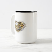 マノメーター付きスチームパンクハート ツートーンマグカップ (正面左)