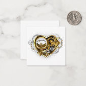 マノメーター付きスチームパンクハート ノートカード (正面/裏面インサイチュ)