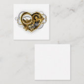 マノメーター付きスチームパンクハート ノートカード (正面/裏面)