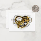 マノメーター付きスチームパンクハート ノートカード (正面/裏面インサイチュ)