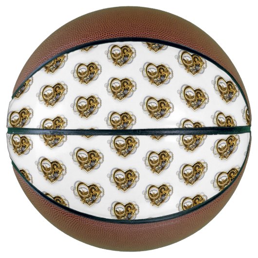マノメーター付きスチームパンクハート バスケットボール (正面)