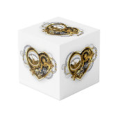 マノメーター付きスチームパンクハート フォトキューブ (正面アングル)