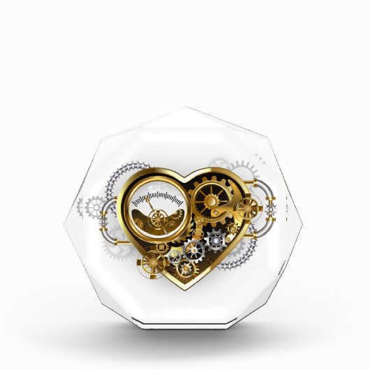 マノメーター付きスチームパンクハート フォトブロック (正面)