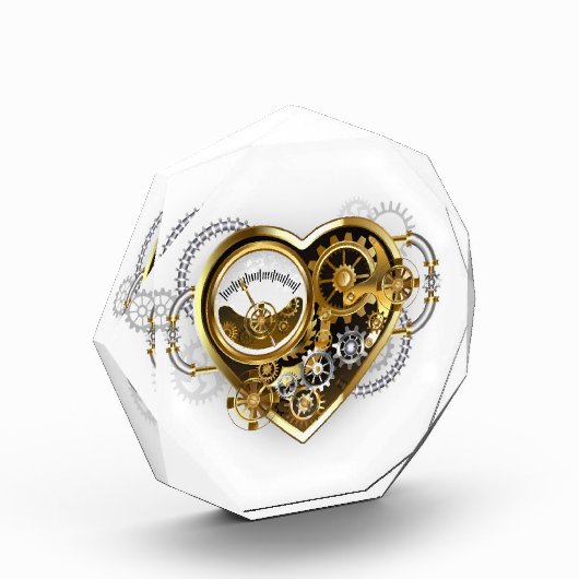 マノメーター付きスチームパンクハート フォトブロック (左)