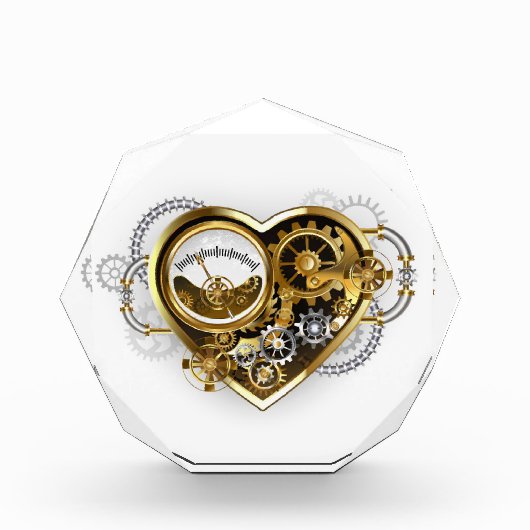 マノメーター付きスチームパンクハート フォトブロック (正面)