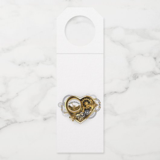 マノメーター付きスチームパンクハート ボトルネックタグ (正面)