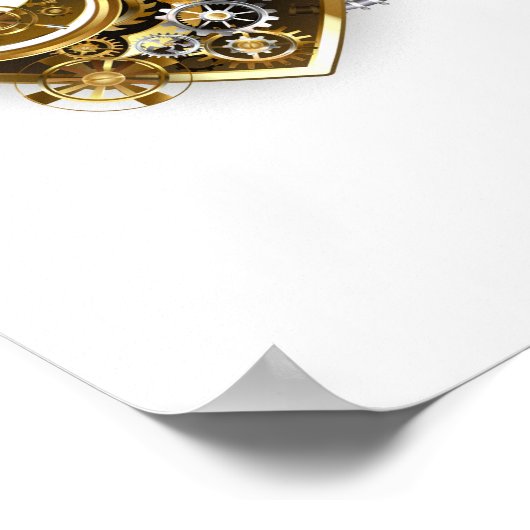 マノメーター付きスチームパンクハート ポスター (角)