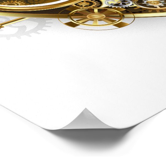 マノメーター付きスチームパンクハート ポスター (角)