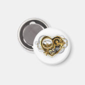 マノメーター付きスチームパンクハート マグネット (正面/裏面)