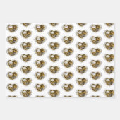 マノメーター付きスチームパンクハート ラッピングペーパーシート (正面)