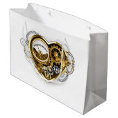 マノメーター付きスチームパンクハート ラージペーパーバッグ (裏面アングル)