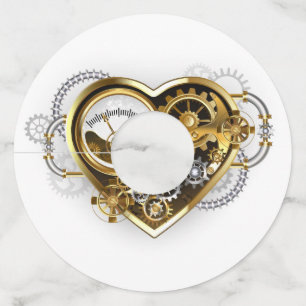 マノメーター付きスチームパンクハート ワイングラスタグ