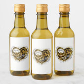 マノメーター付きスチームパンクハート ワインラベル (ボトル)