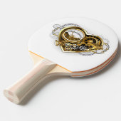 マノメーター付きスチームパンクハート 卓球ラケット (正面アングル)