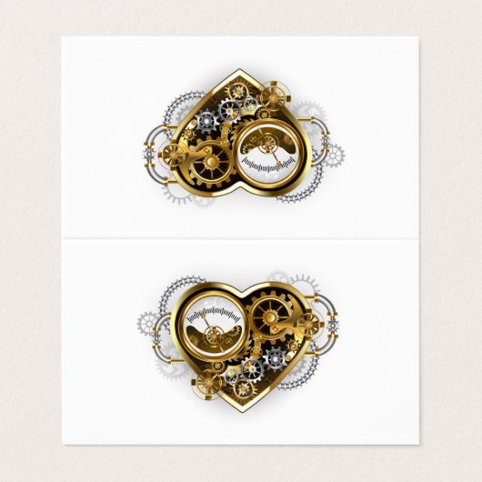マノメーター付きスチームパンクハート 名刺 (外部フラット)