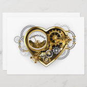 マノメーター付きスチームパンクハート 招待状 (正面/裏面)