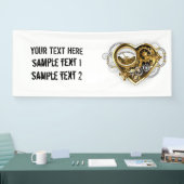 マノメーター付きスチームパンクハート 横断幕 (トレードショー)