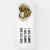 マノメーター付きスチームパンクハート 横断幕 (縦)