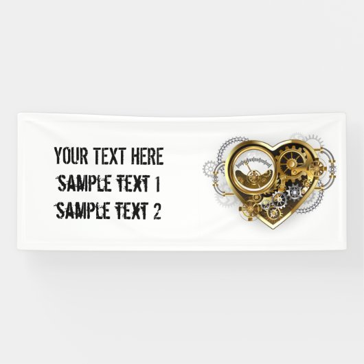 マノメーター付きスチームパンクハート 横断幕 (横)