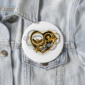 マノメーター付きスチームパンクハート 缶バッジ (インサイチュ)