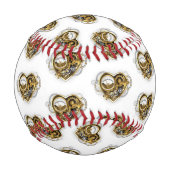 マノメーター付きスチームパンクハート 野球ボール (裏面)