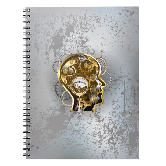 マノメーター付きスチームパンクヘッド ノートブック (正面)