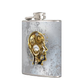 マノメーター付きスチームパンクヘッド フラスク (左)