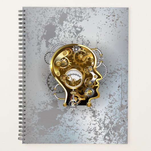 マノメーター付きスチームパンクヘッド プランナー手帳 (正面)
