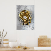 マノメーター付きスチームパンクヘッド ポスター (キッチン)