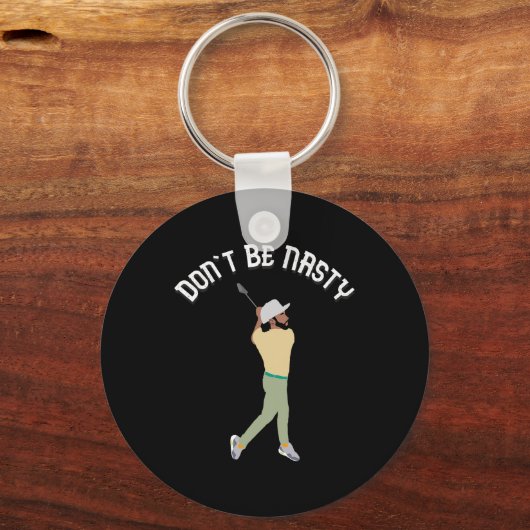 マノロ扱いにくゴルフおもしろいスライス笑い キーホルダー (正面)