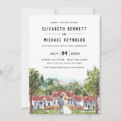 マノーエレガントヴィラ |図解入りの、写真付きのの結婚週末 招待状 (正面)