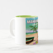 マハウアル メキシコ ビーチ ポスター ツートーンマグカップ (正面左)