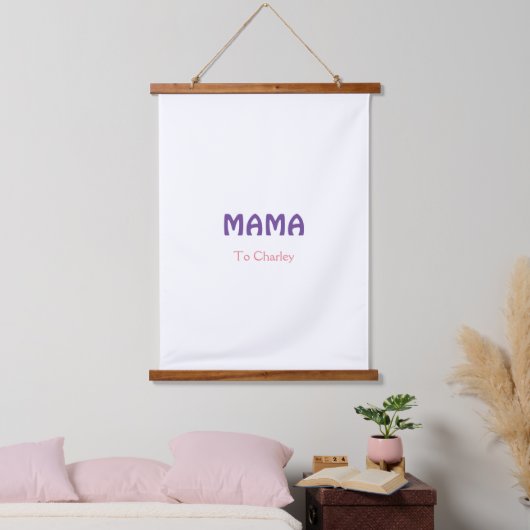 マハッピーマザーズretro purple add name文字vint 吊り下げ型タペストリー (寝室)