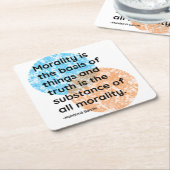 マハトマガンジモラル引用文 スクエアペーパーコースター (アングル)