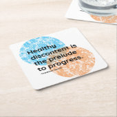 マハトマガンジー不満引用文 スクエアペーパーコースター (アングル)