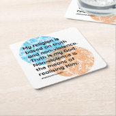 マハトマガンジー宗教引用文 スクエアペーパーコースター (アングル)