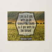 マハトマガンジー感動的引用文「ライブ」 ジグソーパズル (横)